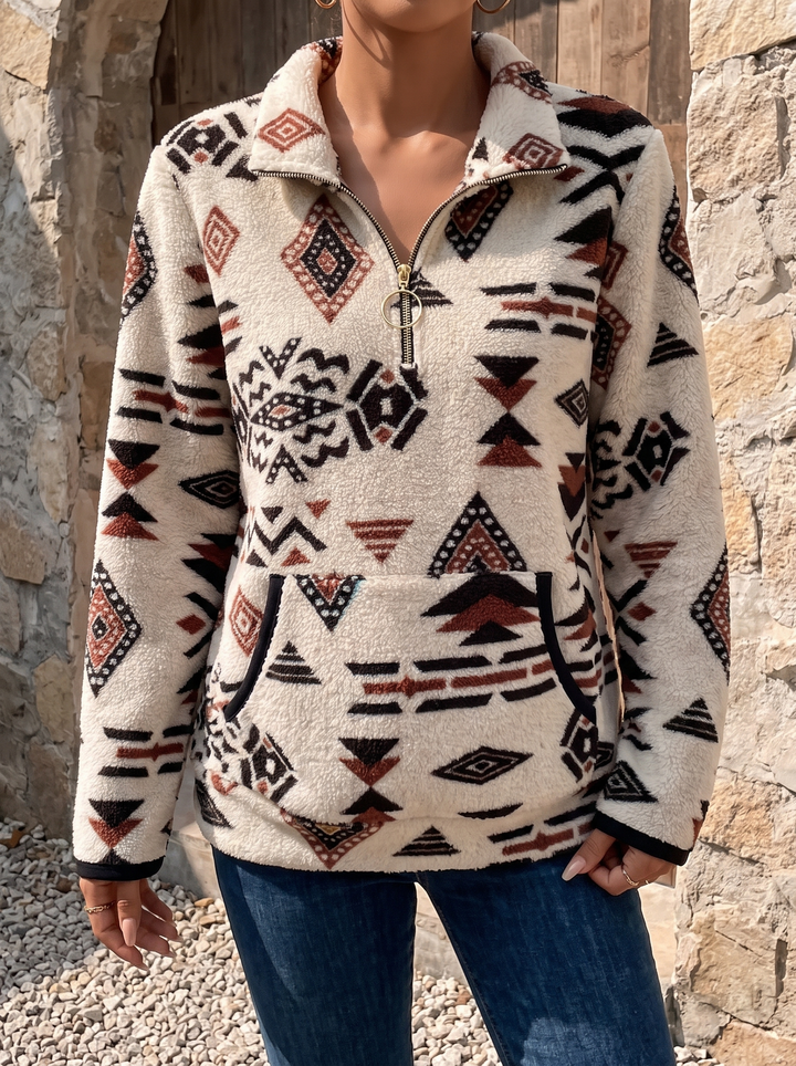 Ellery | Aztec-Inspired Half-Zip Pullover