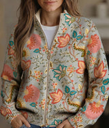 Hazel | Floral Garden Zip-Up Cardigan