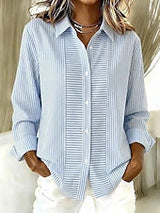 Blanche | Relaxed Striped Button-Front Blouse