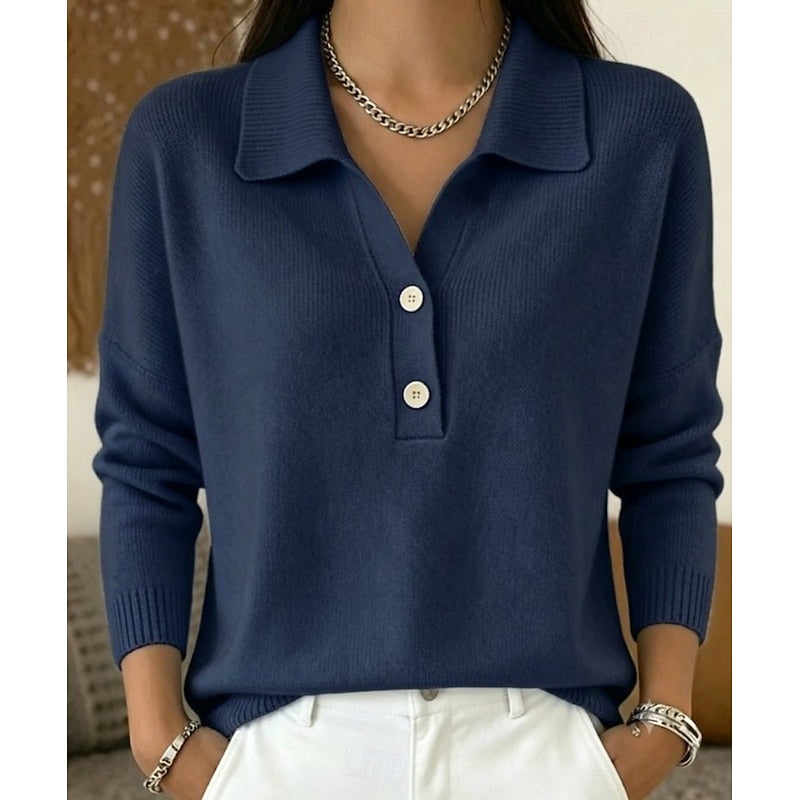 Marielle | Elegant Collared Button Jumper