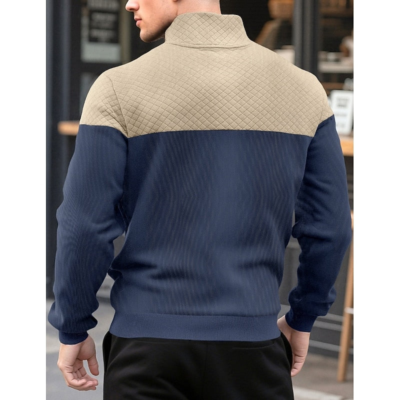 Spencer | Colour-Block Quarter-Zip Sweatshirt