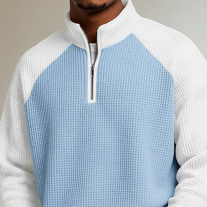 Preston | Textured Quarter-Zip Polo Shirt