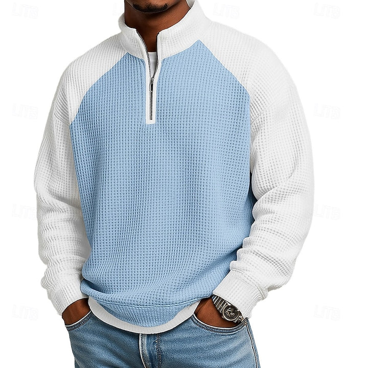 Preston | Textured Quarter-Zip Polo Shirt