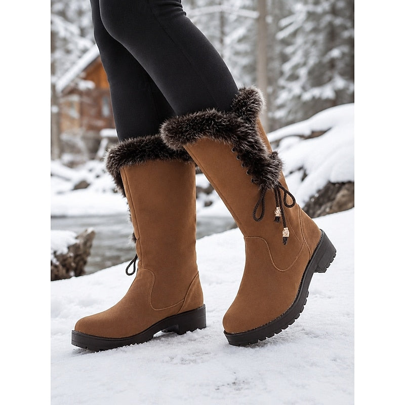 Adela | Fur-Trimmed Knee-High Winter Boots