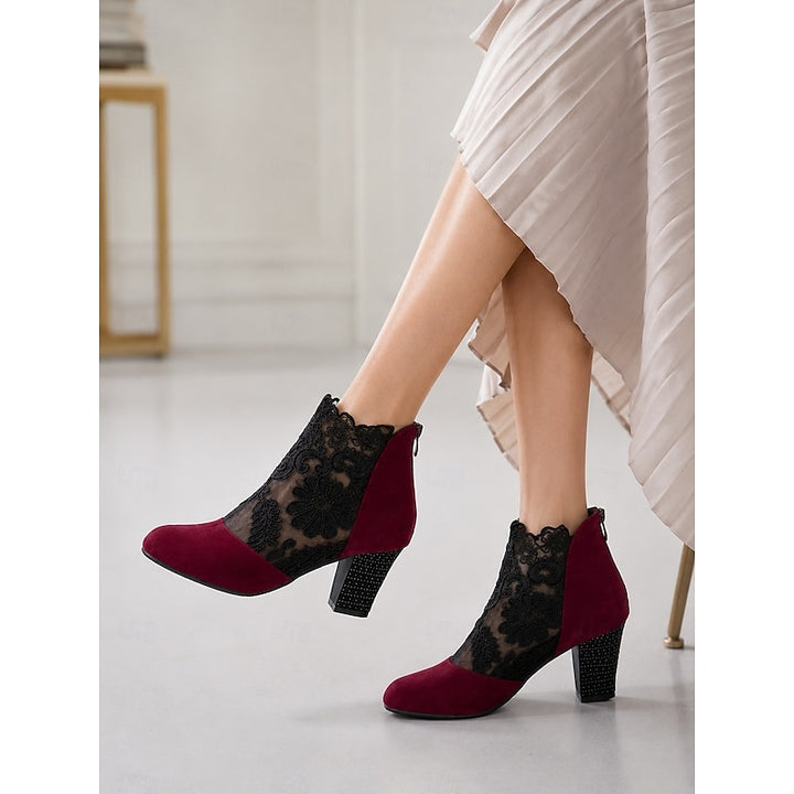 Ophelia | Floral Lace Ankle Boots