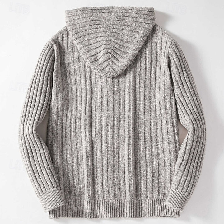 Callum | Hooded Cable-Knit Cardigan