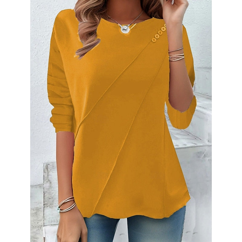 Corinna | Draped Button-Detail Top