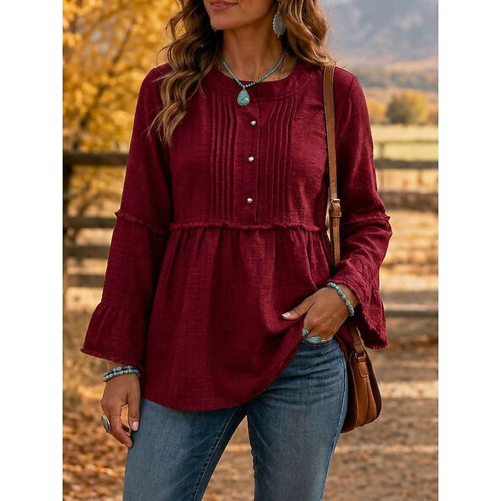 Delaney | Pleated Peplum Blouse