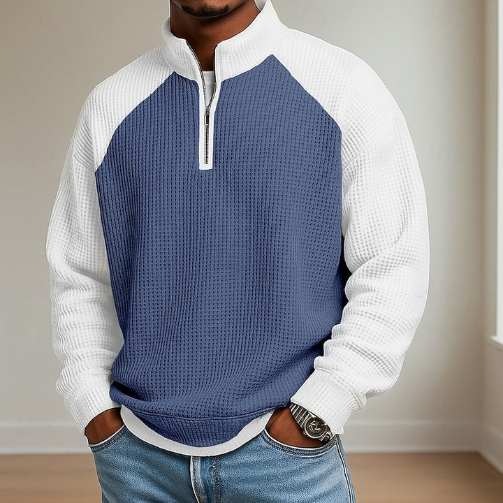 Preston | Textured Quarter-Zip Polo Shirt