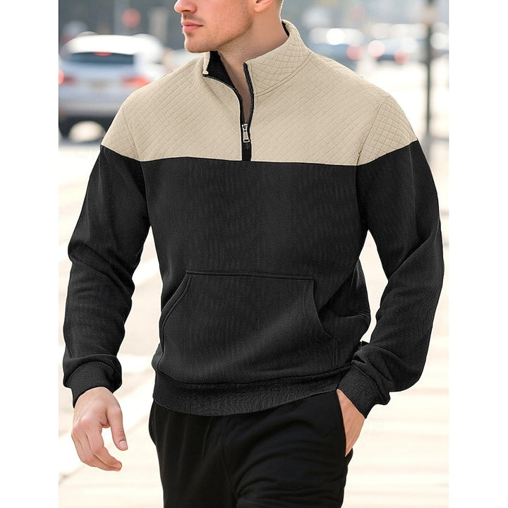 Spencer | Colour-Block Quarter-Zip Sweatshirt