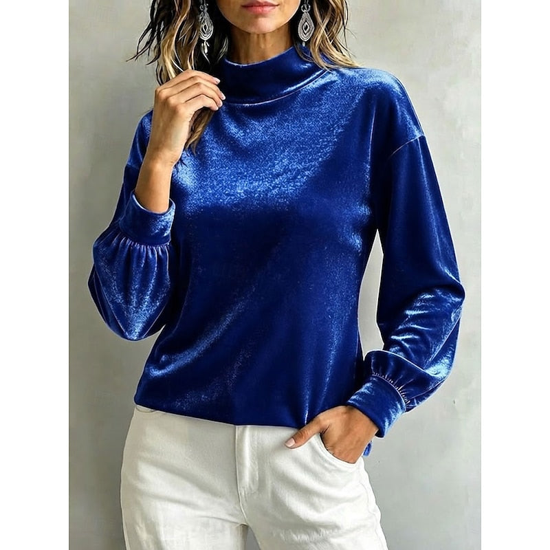 Celeste | Elegant Mock Neck Blouse