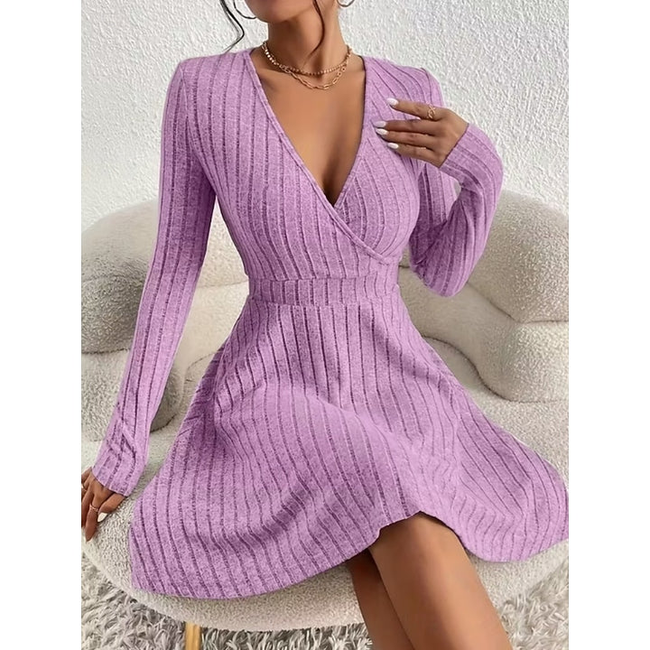 Hannah | Ribbed Wrap-Front Dress