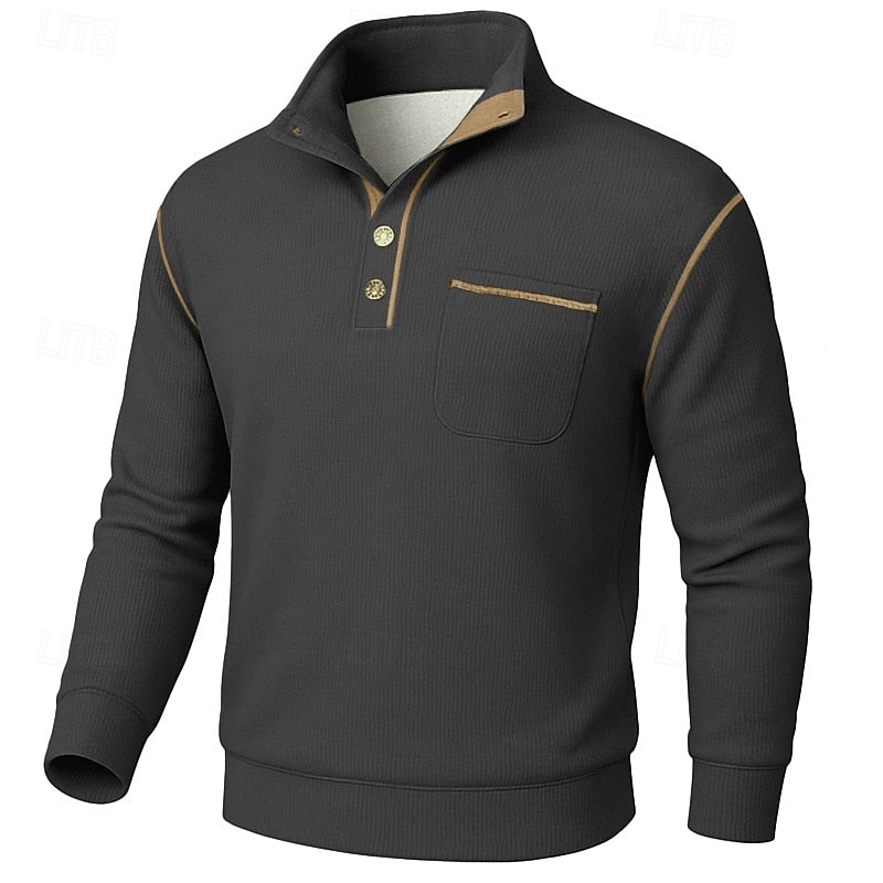 Harvey | Button-Up Standing Collar Pullover