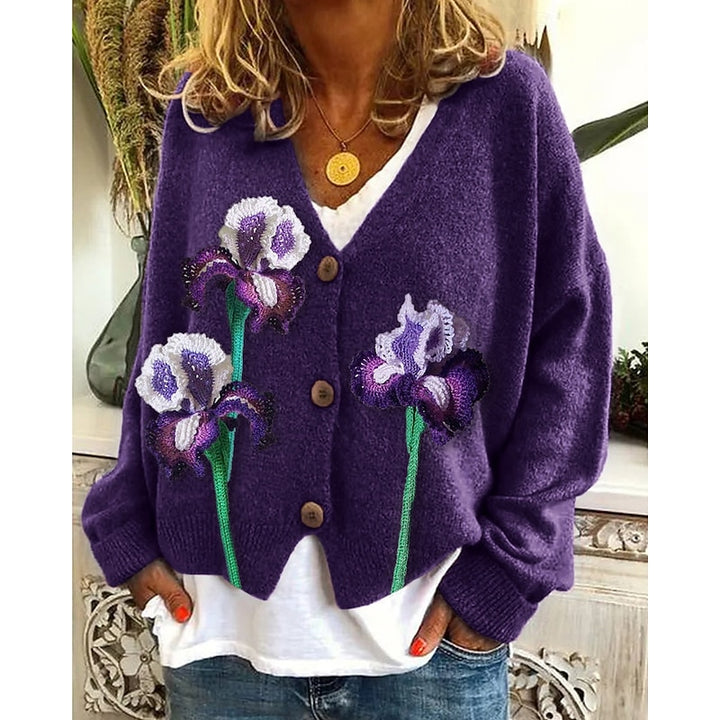 Wanda | Retro Floral Open-Front Cardigan