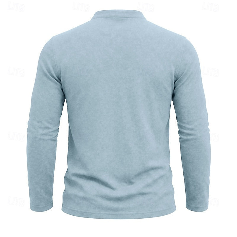 Elliot | Garment-Dyed Long Sleeve Henley Shirt
