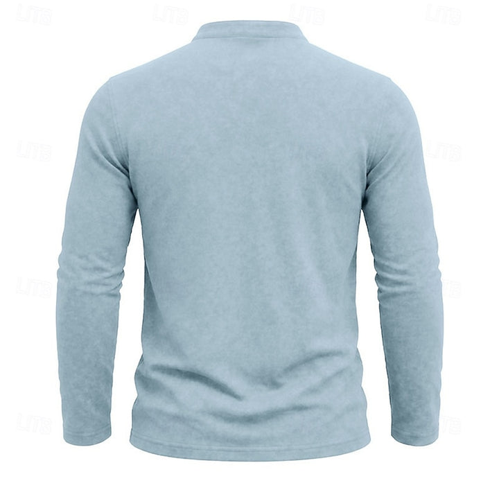 Elliot | Garment-Dyed Long Sleeve Henley Shirt