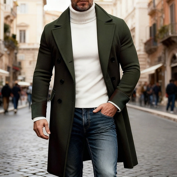Spencer | Classic Double-Breasted Long Coat