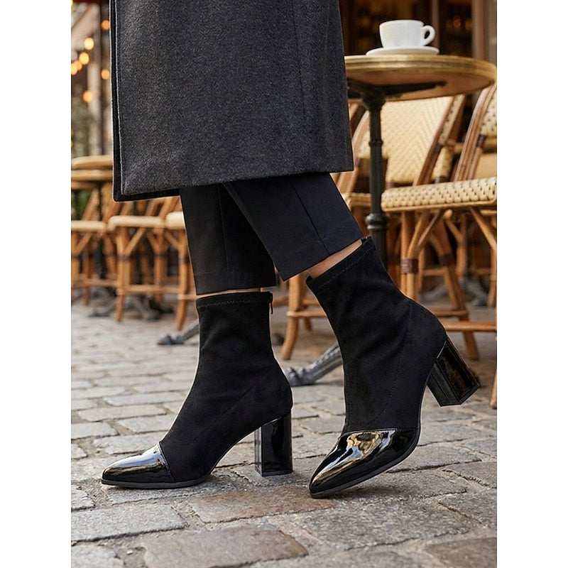 Verena | Cap-Toe Chunky Heel Ankle Boots