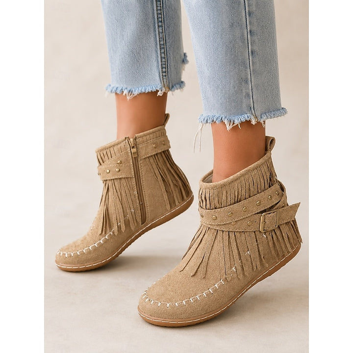 Frida | Fringed Western Ankle Boots