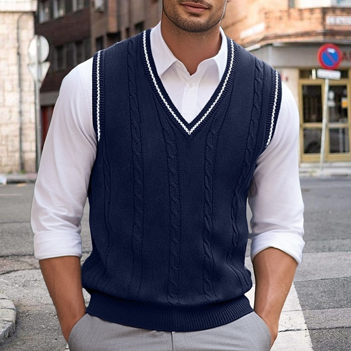 Sterling | Cable-Knit V-Neck Sweater Vest