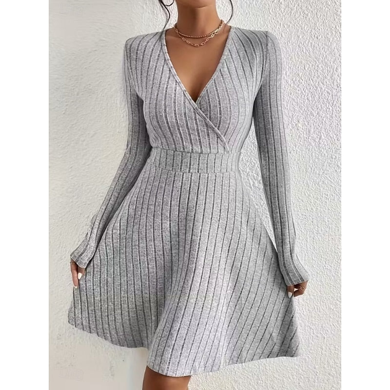 Hannah | Ribbed Wrap-Front Dress