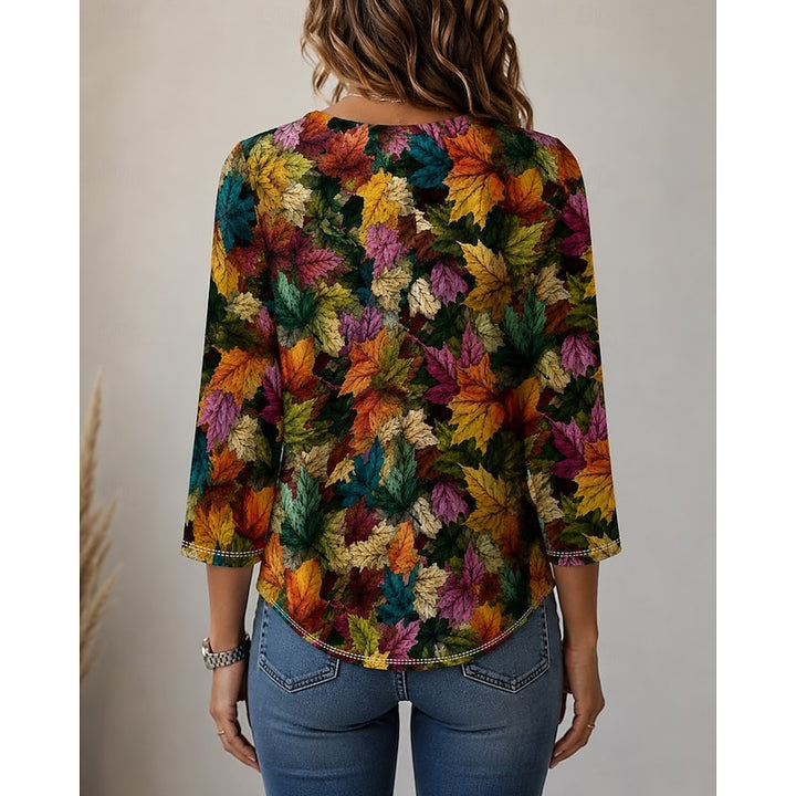 Marlena | Autumn Leaf Print Top